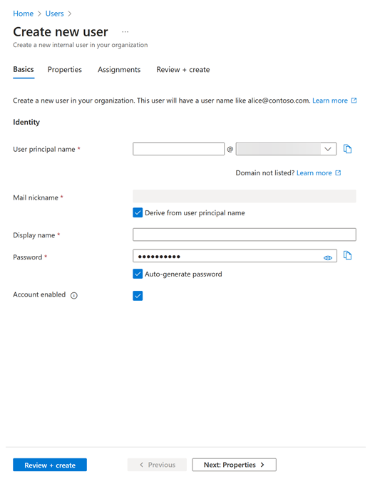 Entra ID - Create New User - Basics 20240819