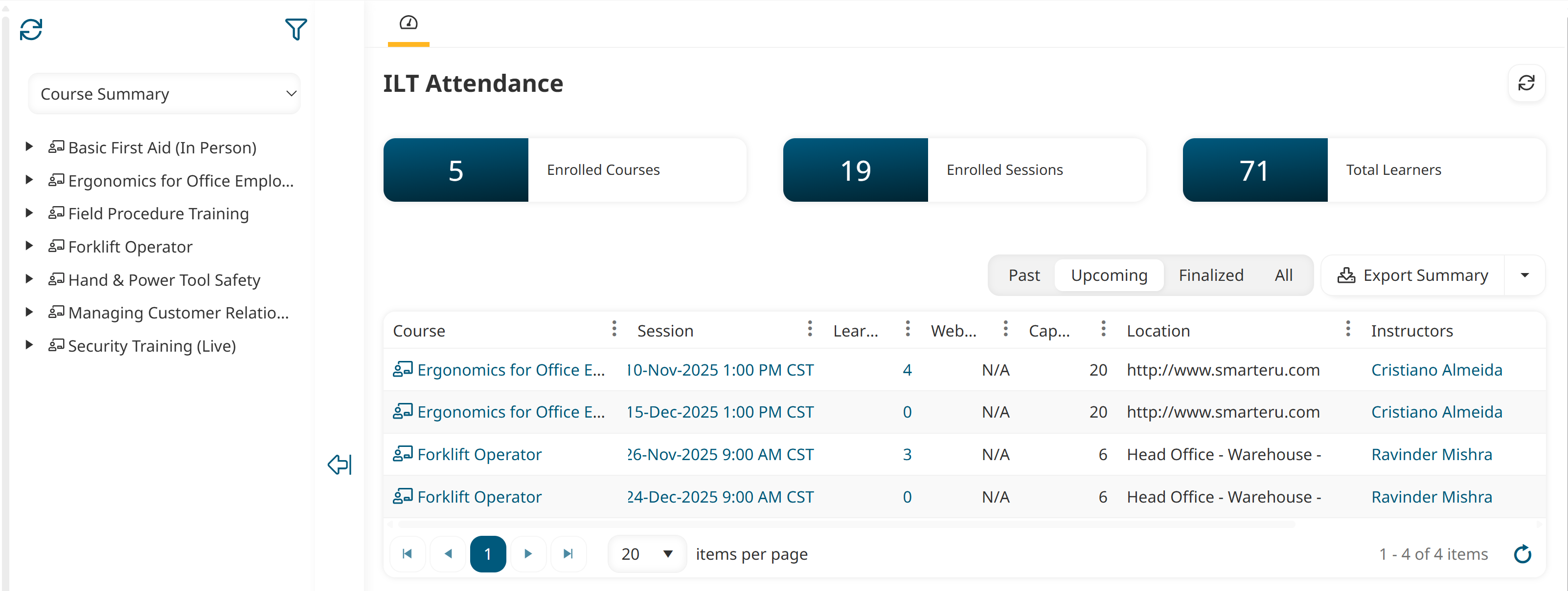 ILT Attendance Dashboard 20251104