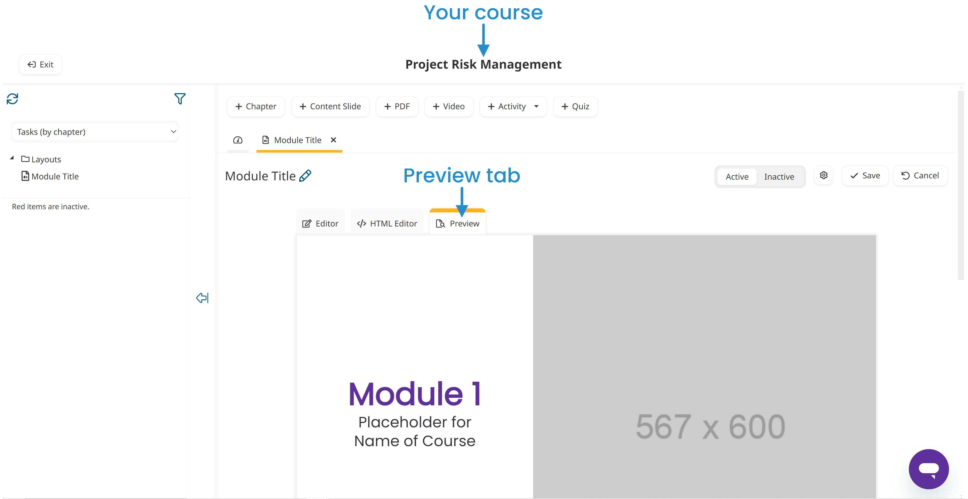 New Course - Module Title - Preview Tab 20240829