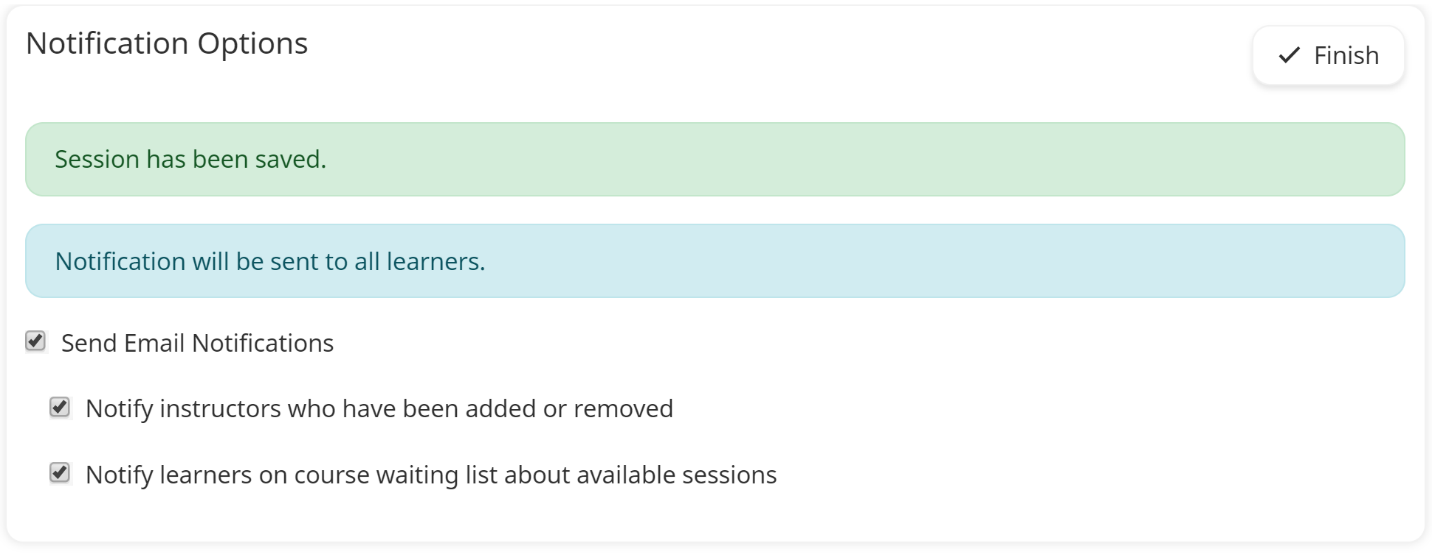New Session Notification Options