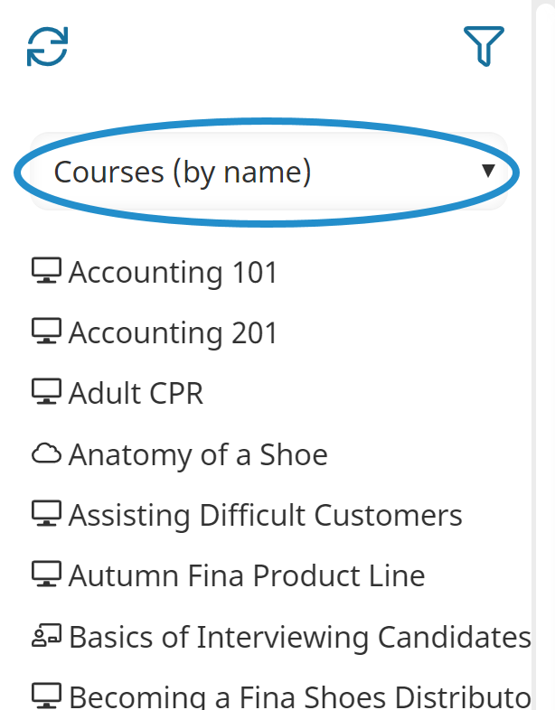 Courses by Name