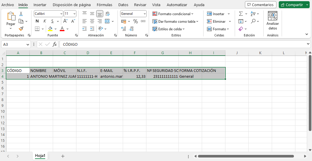 Interfaz de usuario gráfica, Aplicación, Tabla, Excel  Descripción generada automáticamente