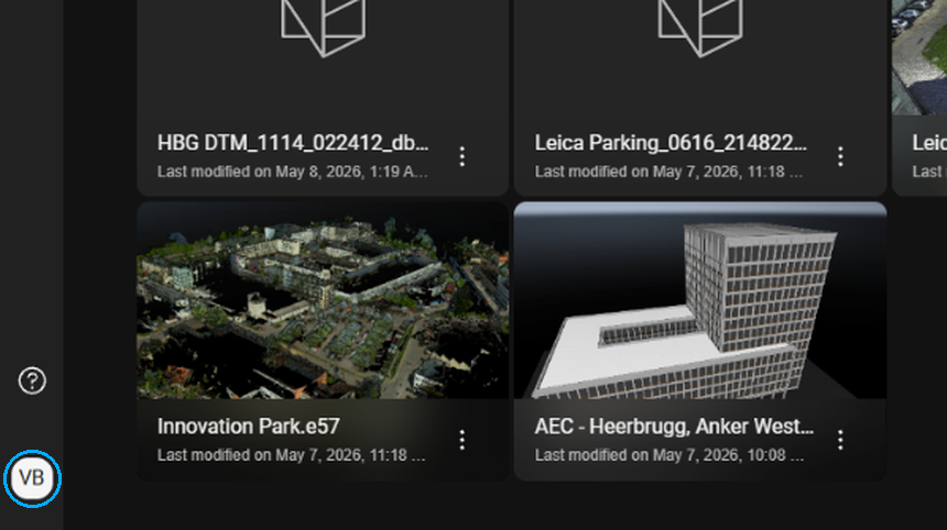 Account badge highlighted in the bottom-left corner