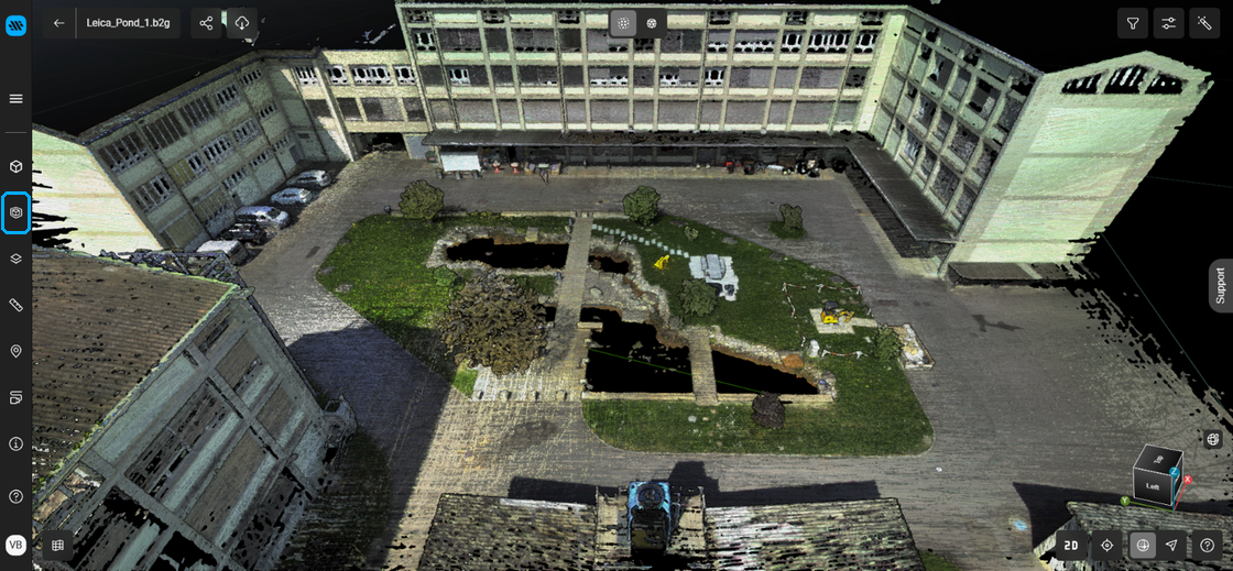 Open point cloud asset with the Limit boxes icon highlighted in the left menu