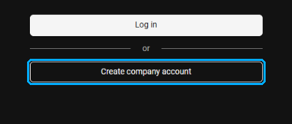 Welcome to Hexagon GeoCloud page with the Create company account button highlighted