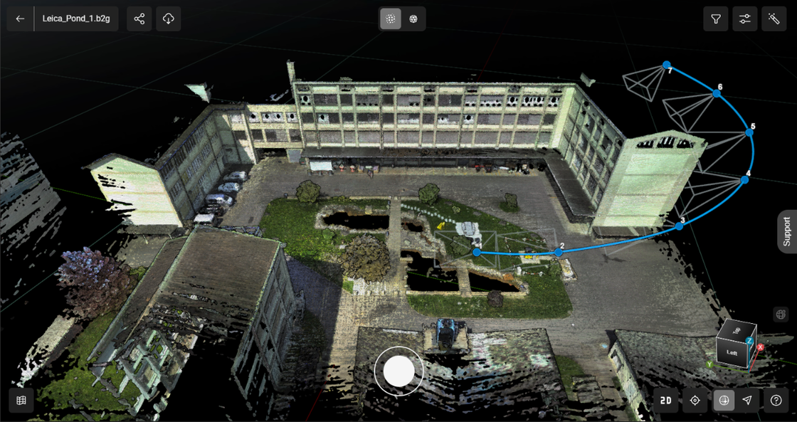 Camera viewpoints and tour path in the viewer