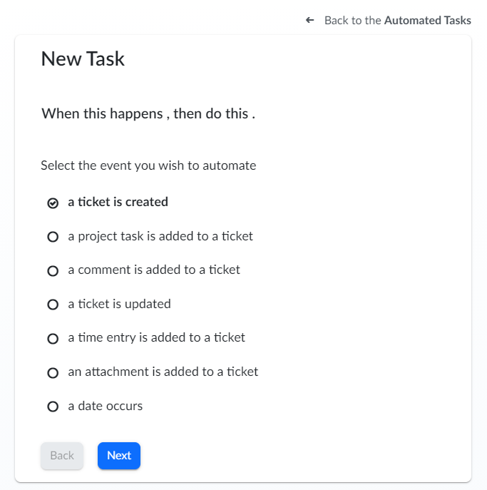 Ticket Created Task