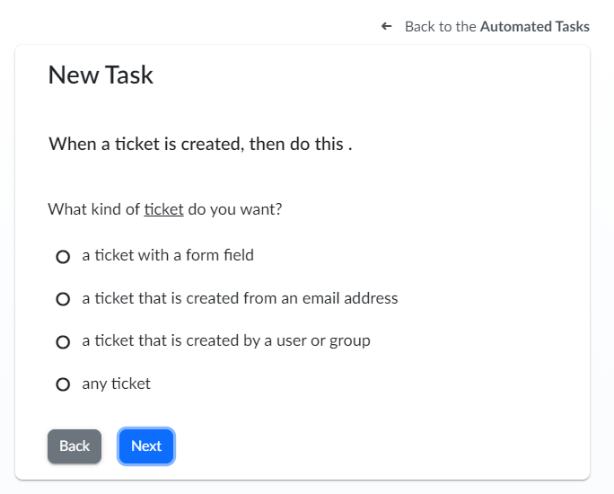 Task Ticket Form Field