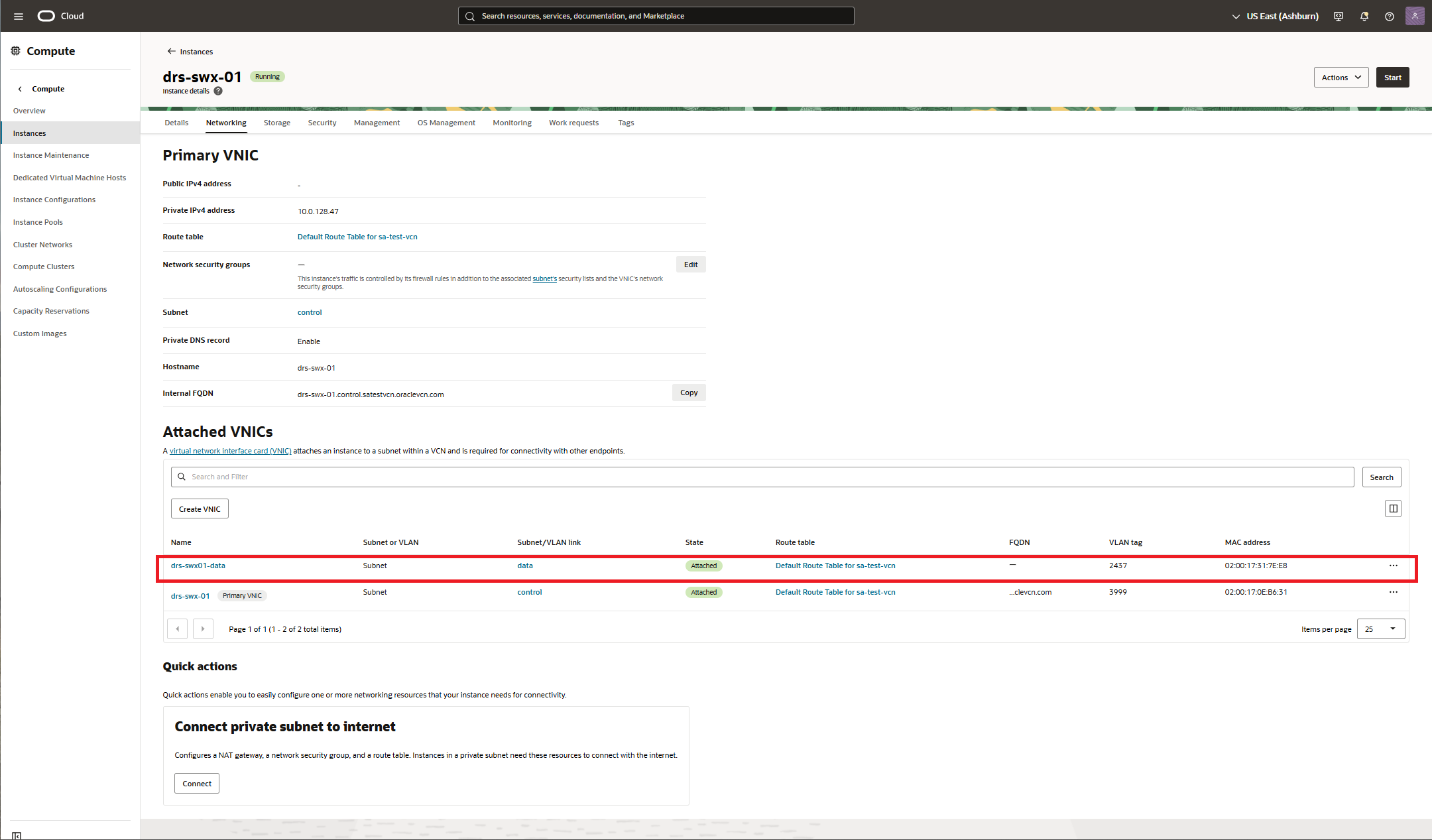 OCI - Create NIC3-attached