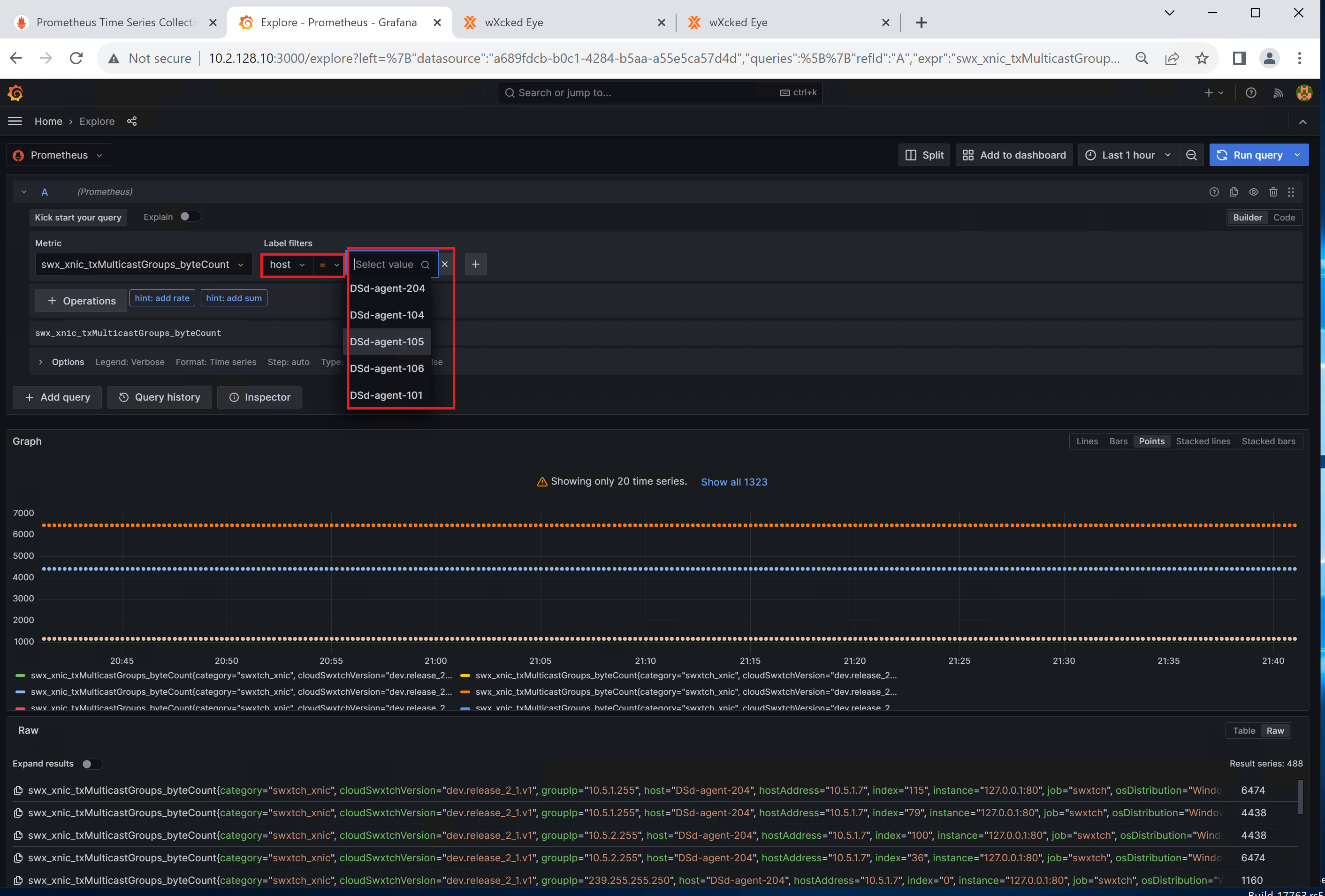 Prometheus-xnic-host-dropdown