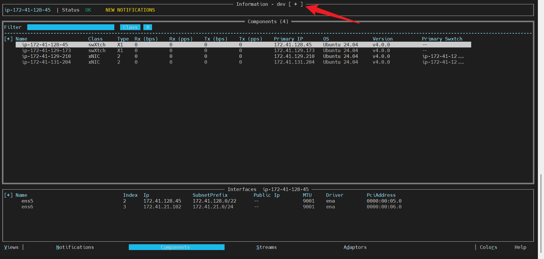Expanding Information bar
