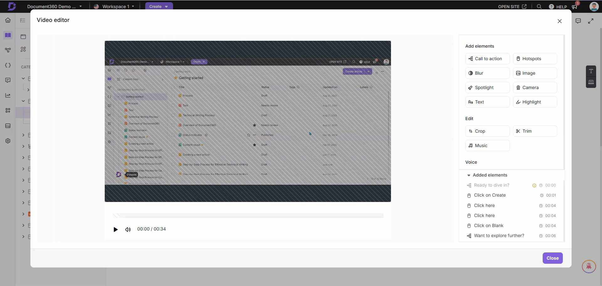 Using the text feature in the Interactive demo