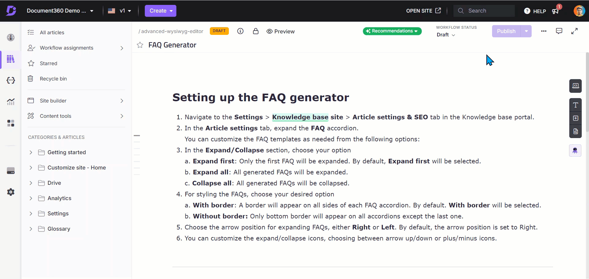 Adding attachments in the Knowledge base