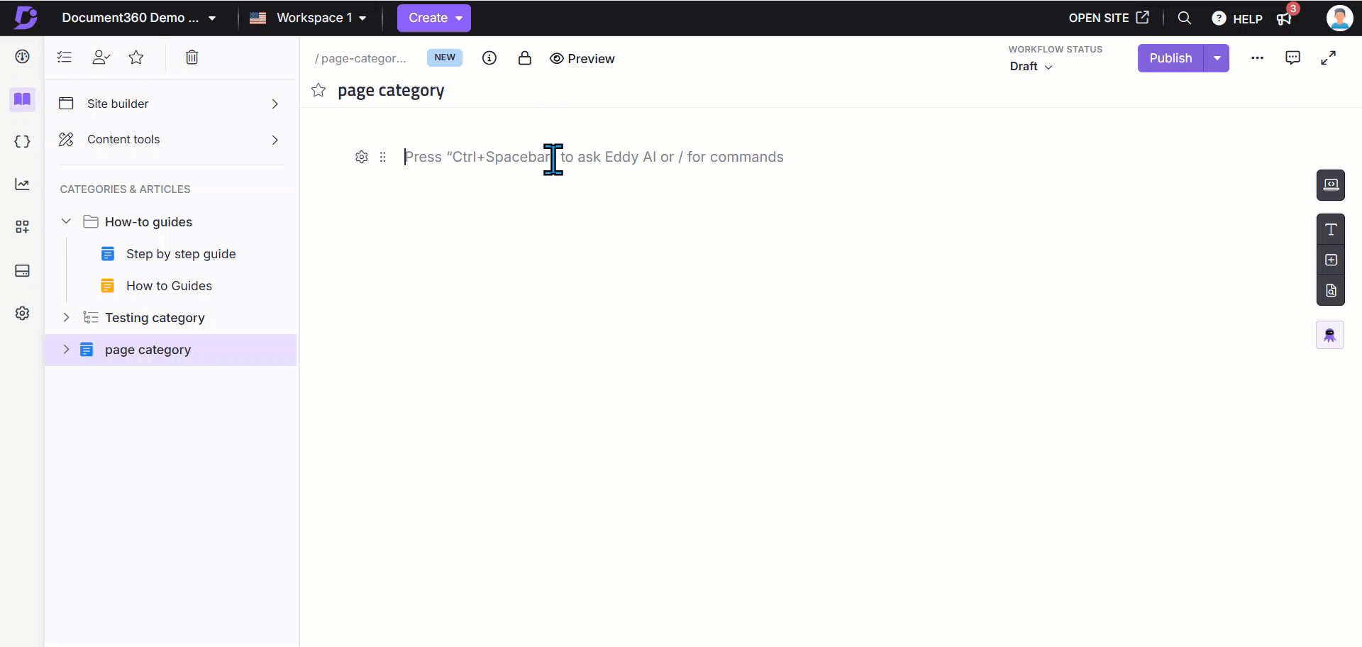 Creating a Step-by-step guide in the Knowledge base portal