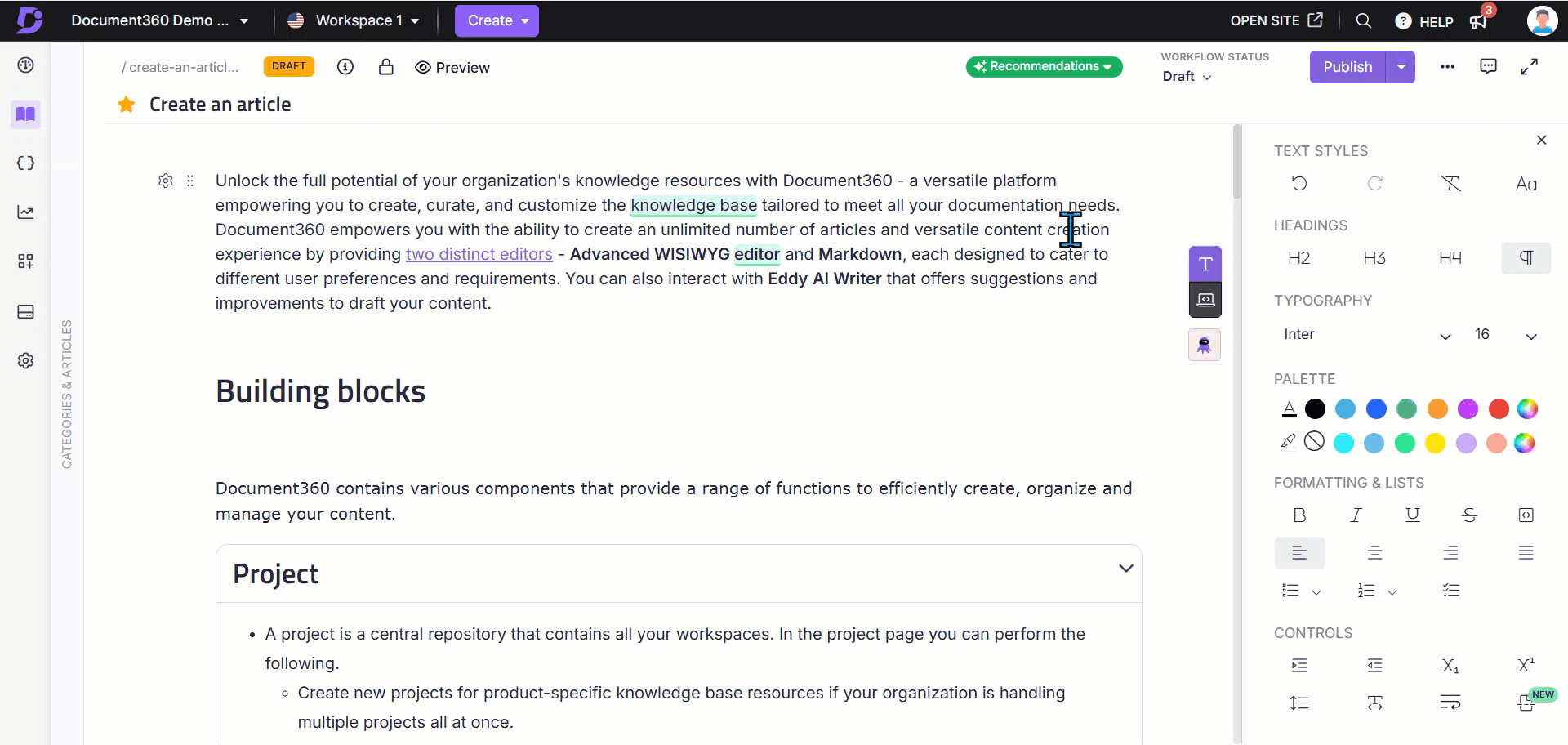 Showing how to add an article tag in the Knowledge base portal