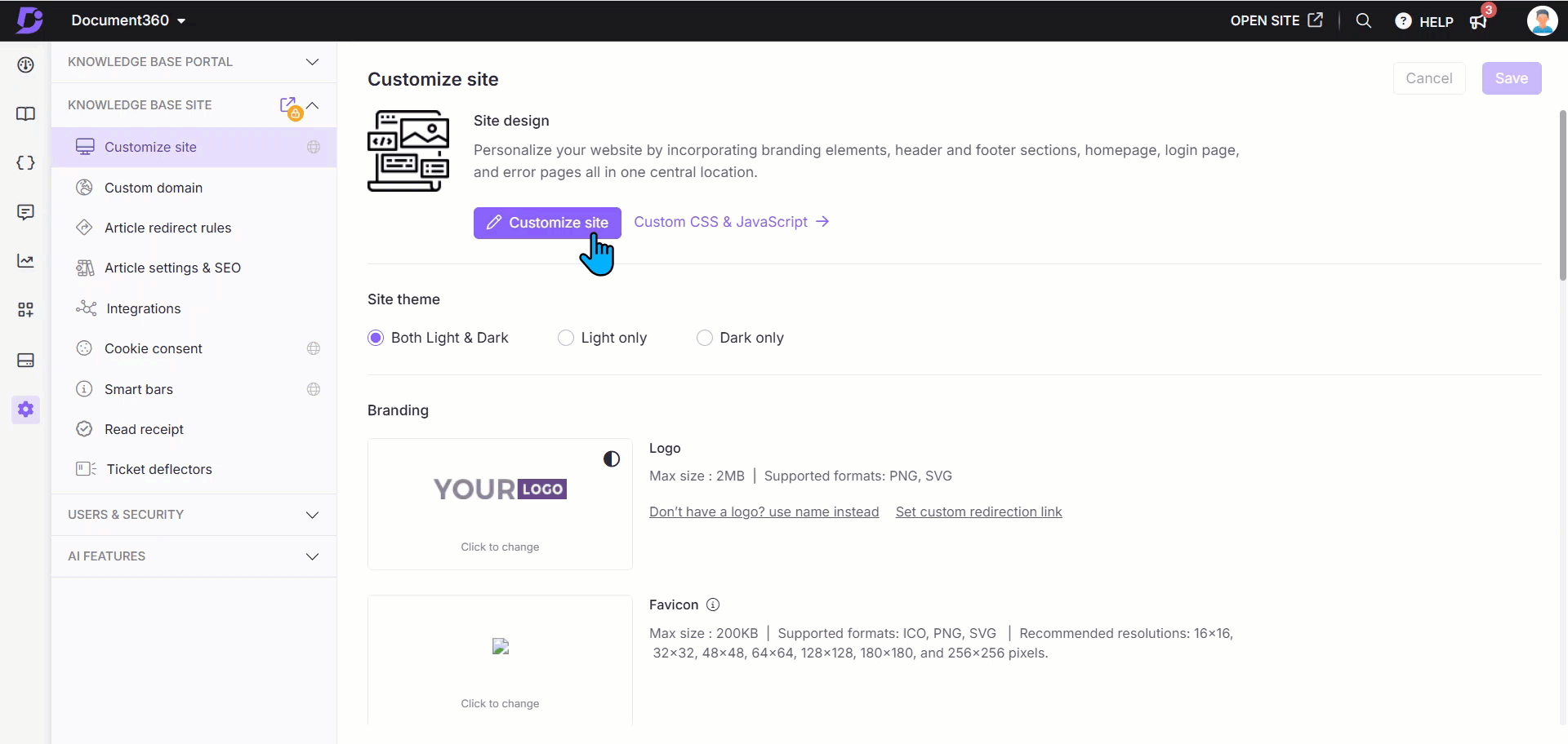 Adding an RSS feed in the secondary navigation in the Knowledge base portal