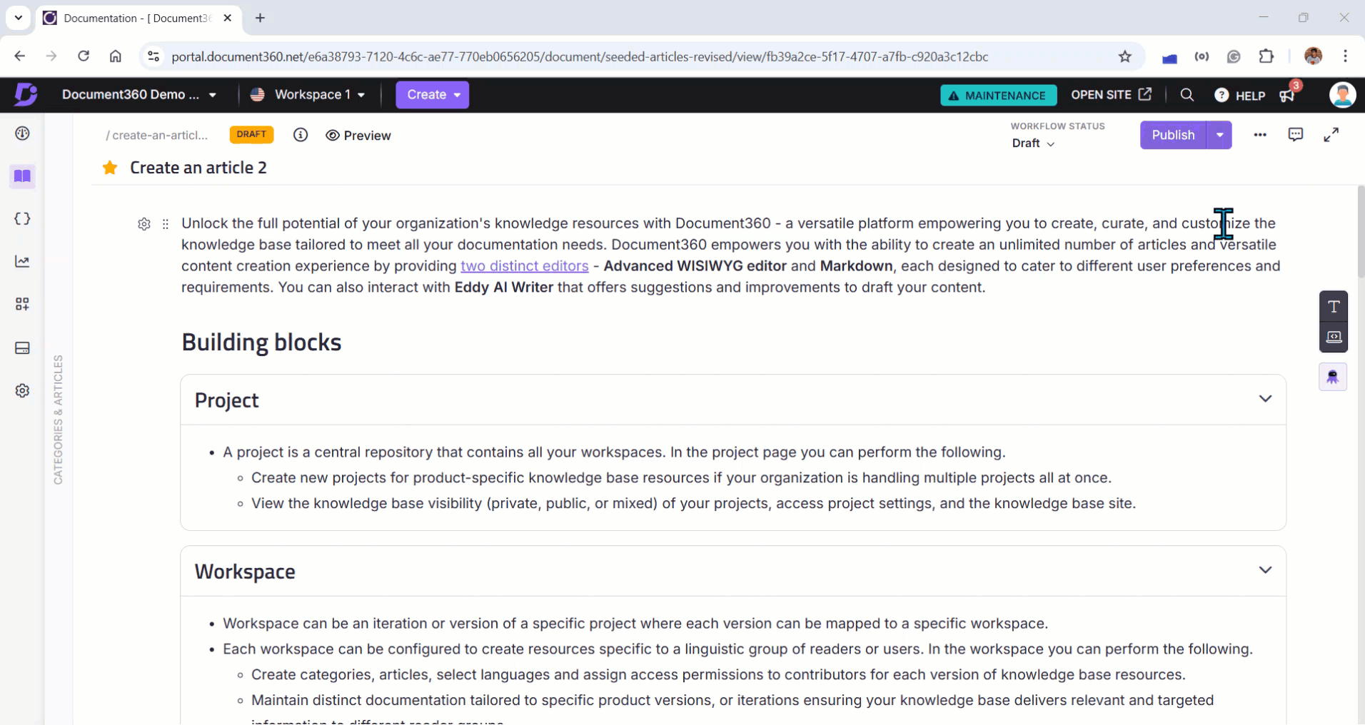 Editing the meta title in the Knowledge base portal