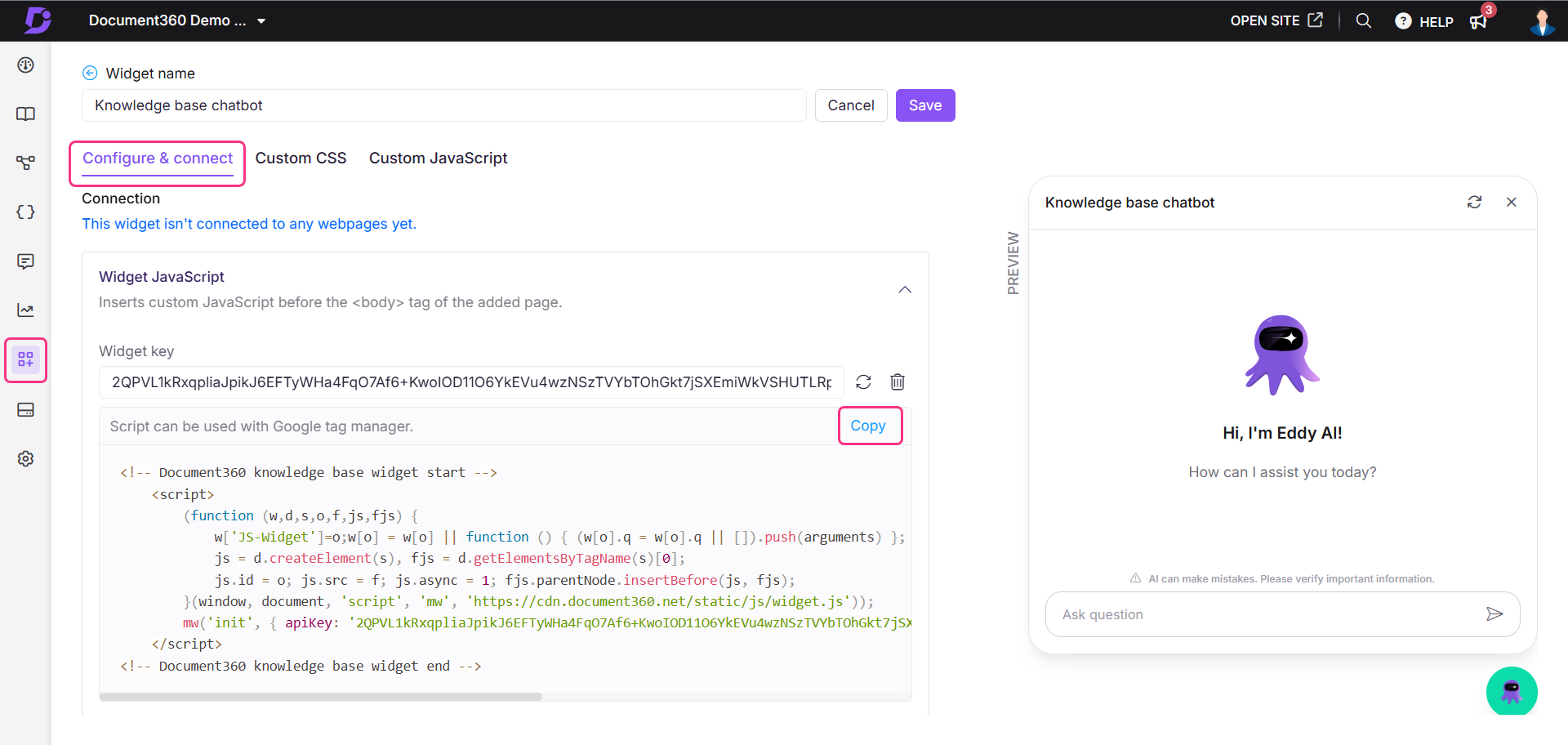 JavaScript code for a chatbot