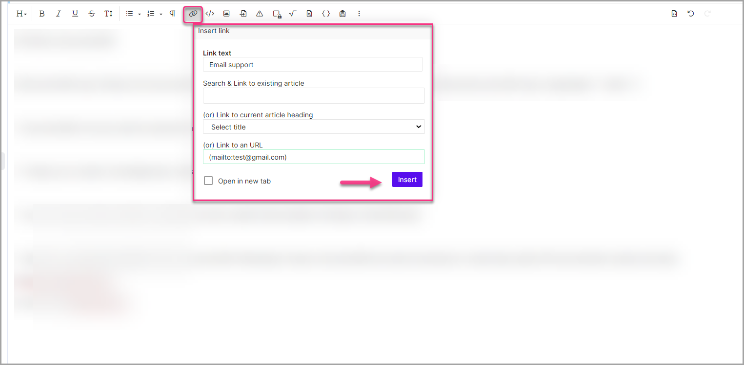 2_Screenshot_adding_email_in_WYSIWYG