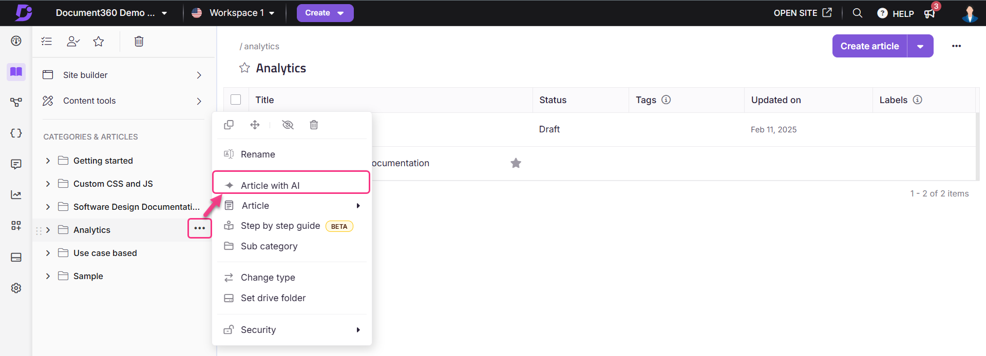 Accessing AI writing agent