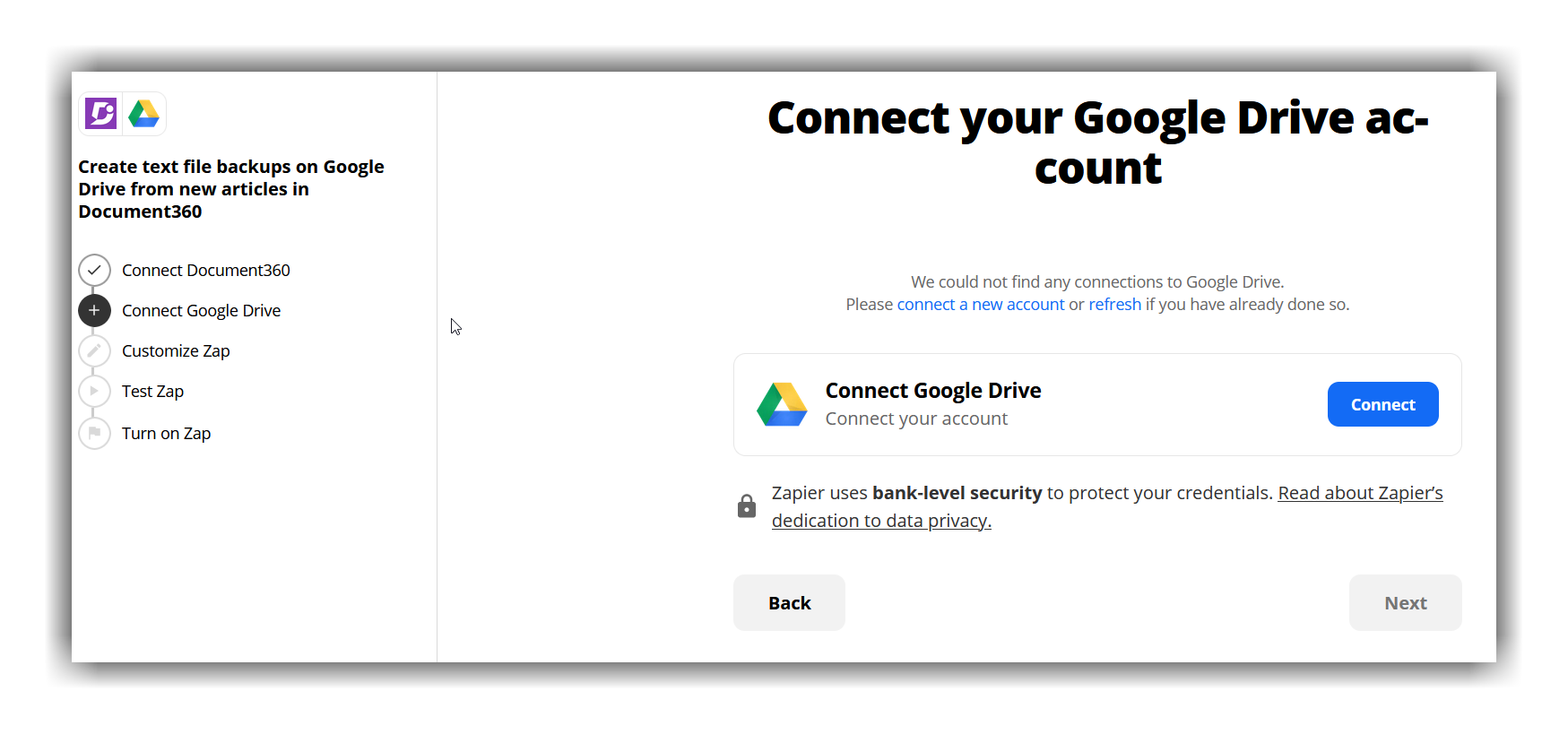 how-to-connect-google-drive-and-document360-using-zapier