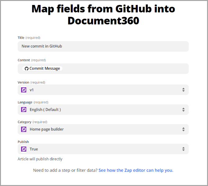 6_Screenvideo-Map_fields_from_GitHub_into_Document360