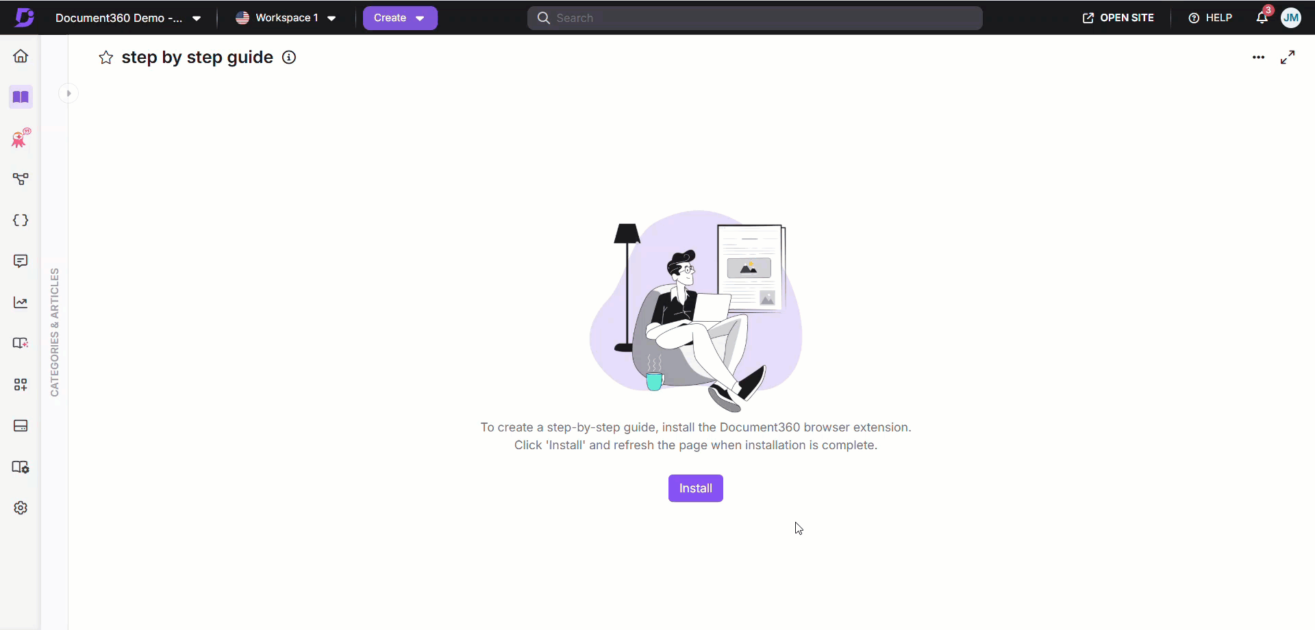 Installing Document360 AI Capture extension in Brave.