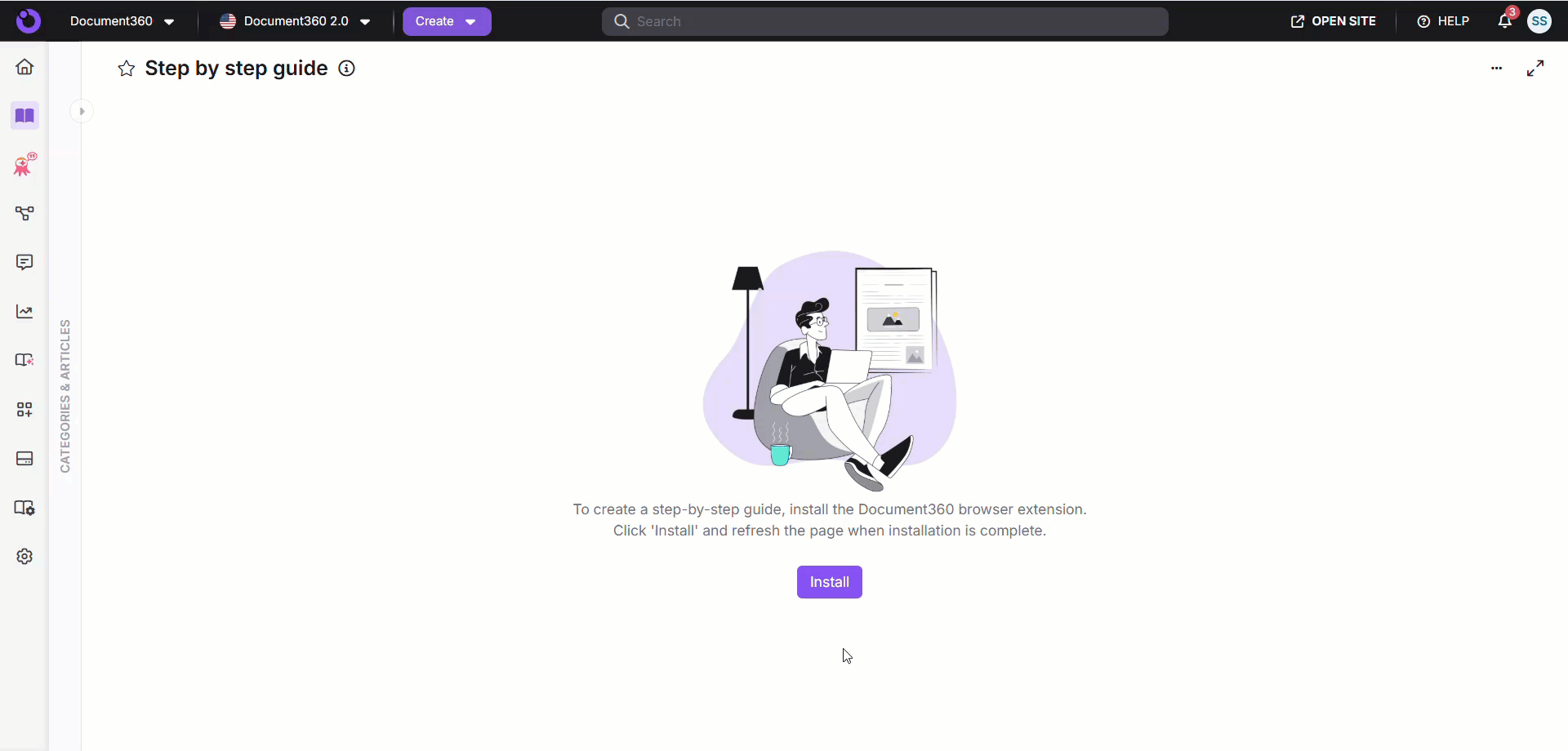 Installing Document360 AI Capture extension in Brave.