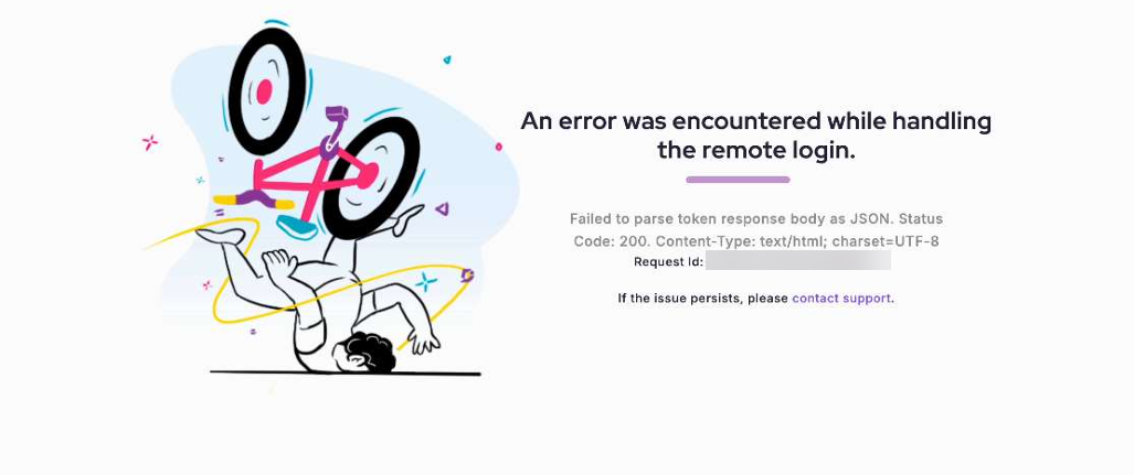 An error message displayed during remote login, indicating a parsing issue.