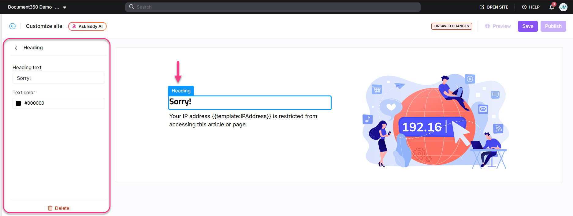 A message indicating access restriction due to IP address limitations on a webpage.
