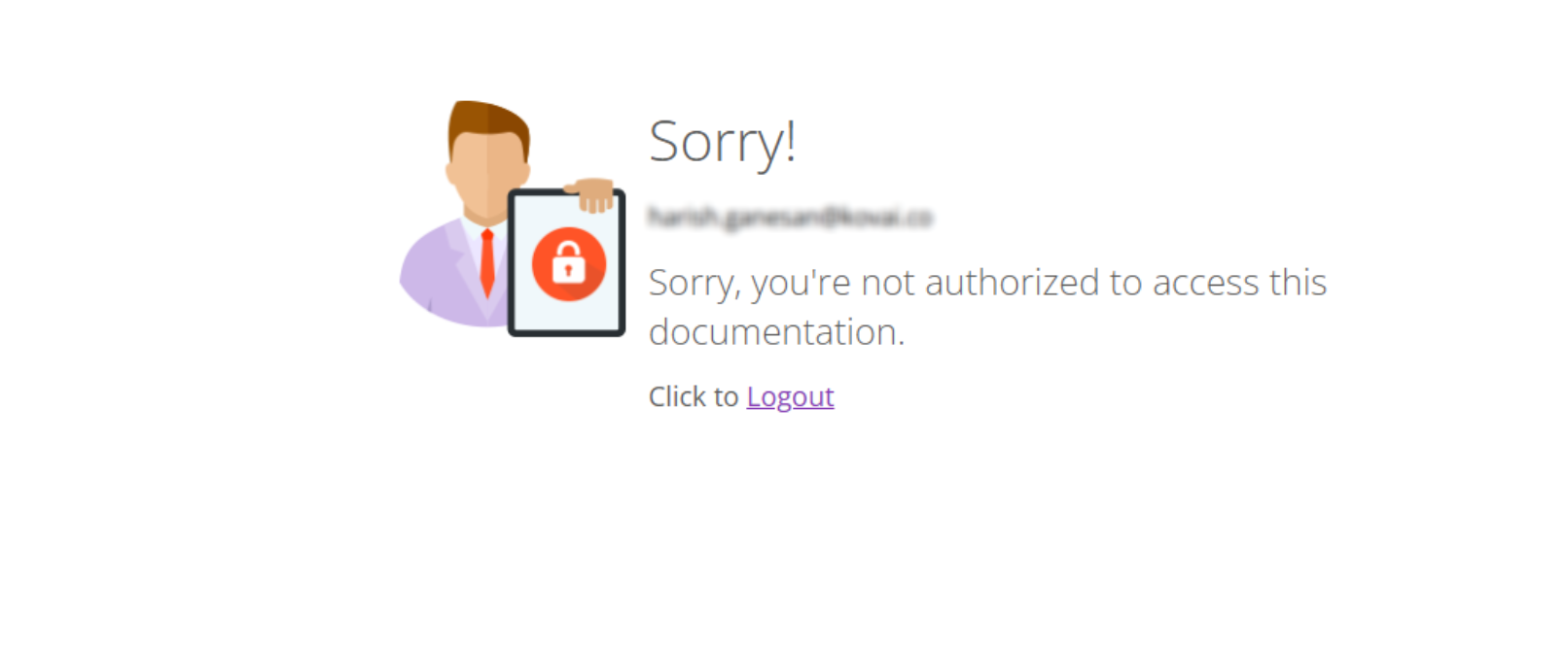 Image showing the error message when viewing the KB site