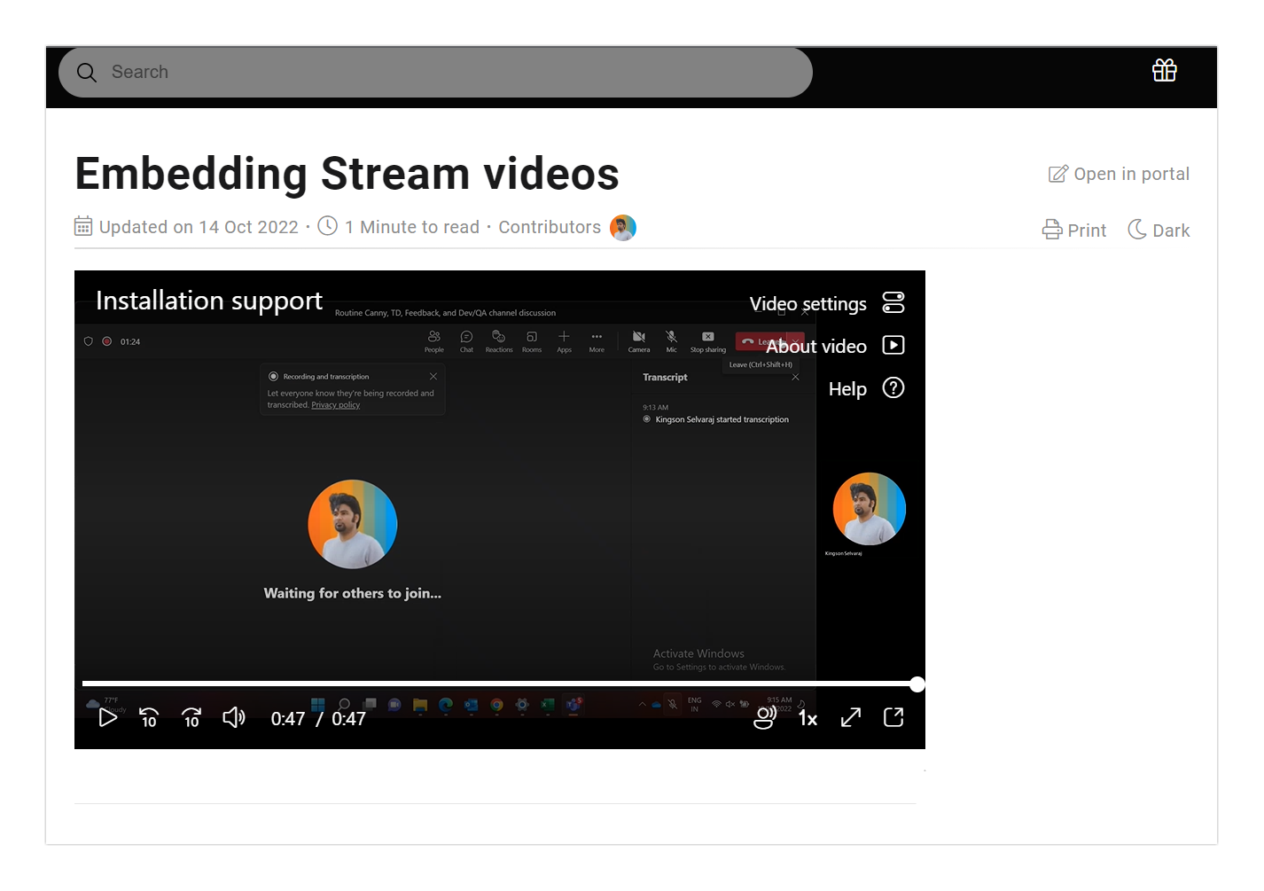 Screenshot1-Embedding_Streams_video_in_articles_illustration