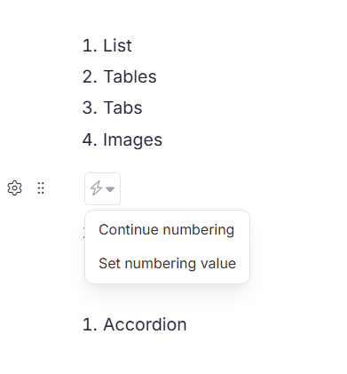 Restart numbering