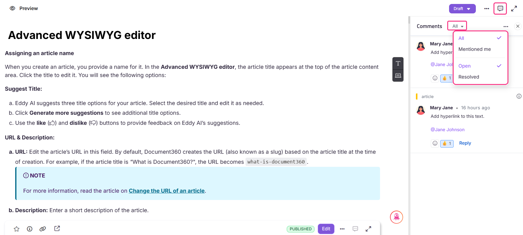 Instructions for using the discussion section.