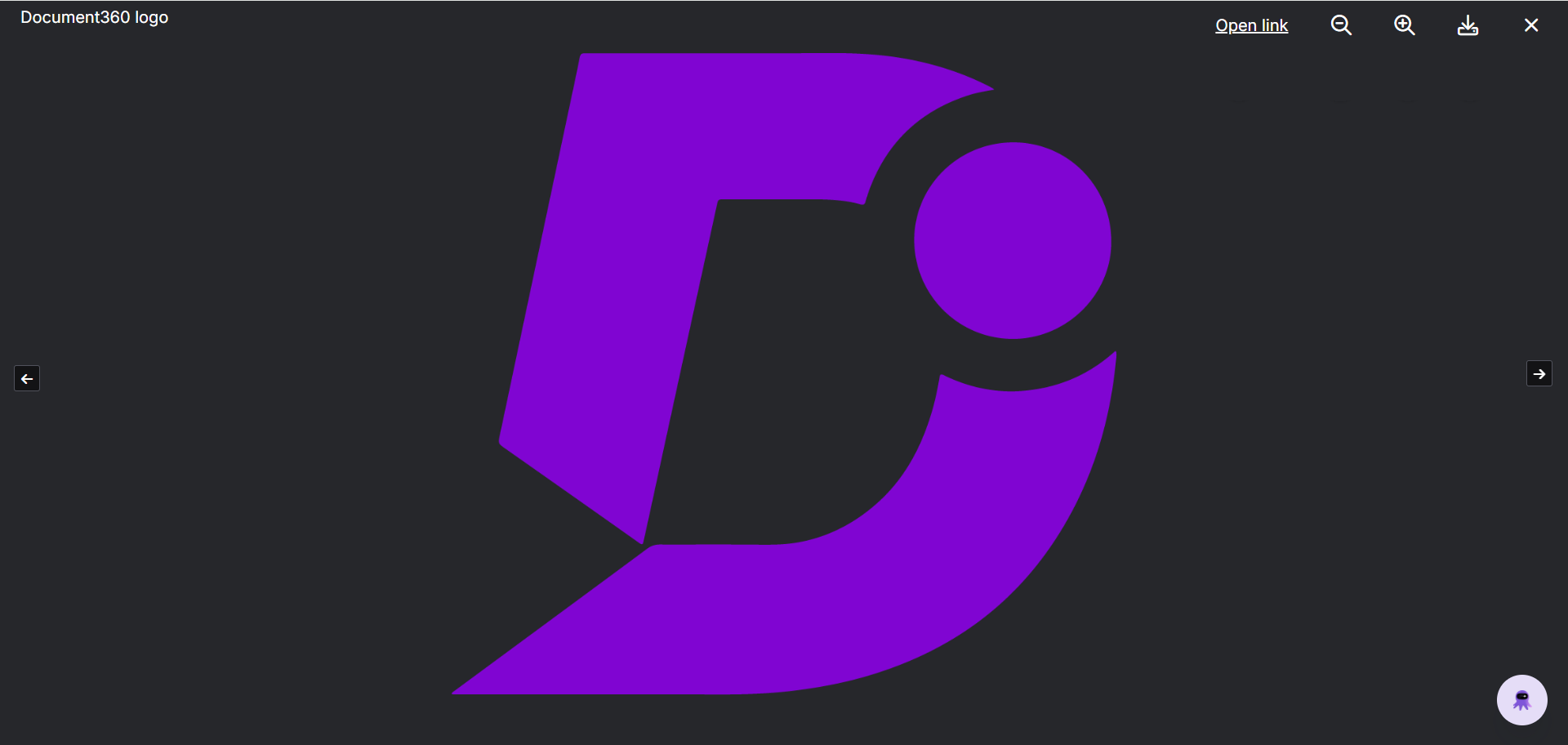 Image viewer on the Knowledge base site showing zoom, download, and navigation controls.
