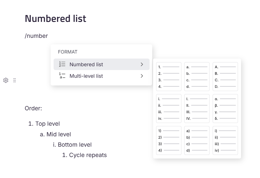 Numbered list