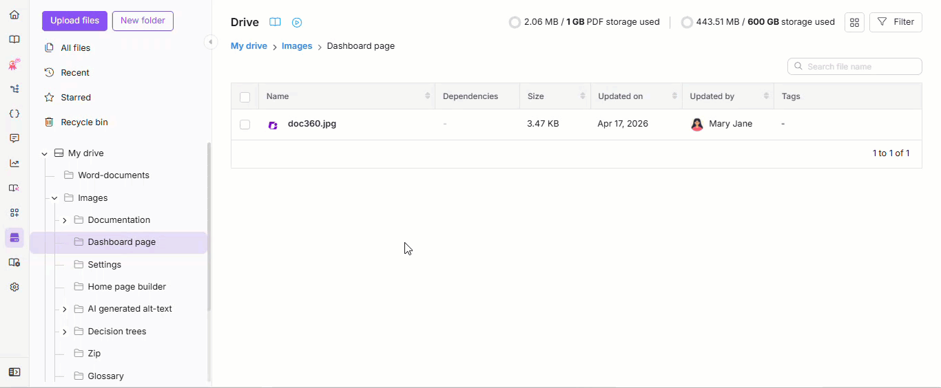 File actions in Drive - Add tags and alt-text