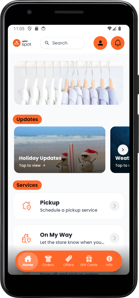banner 1 shown at the top of the app home screen