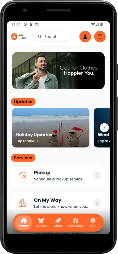 banner 2 shown at the top of the app home screen