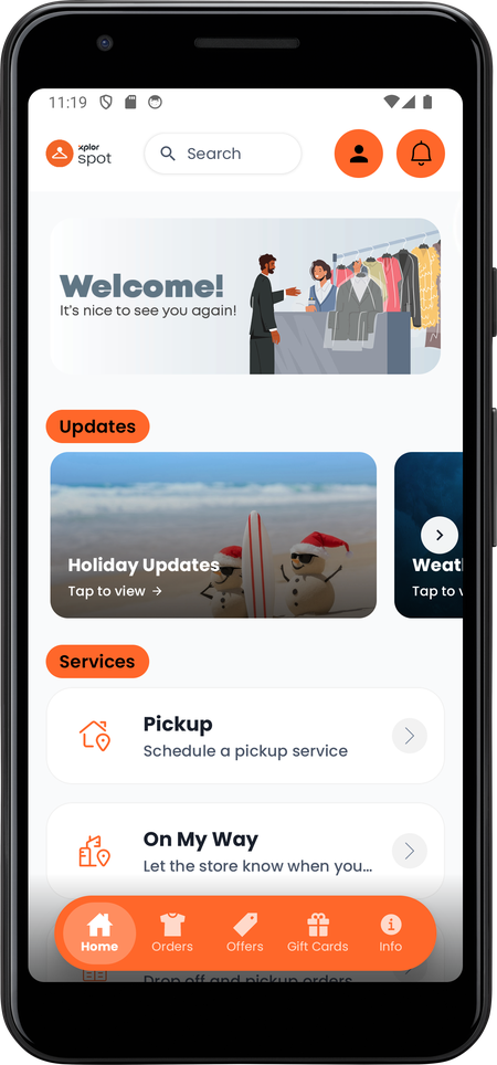 banner 4 shown at the top of the app home screen