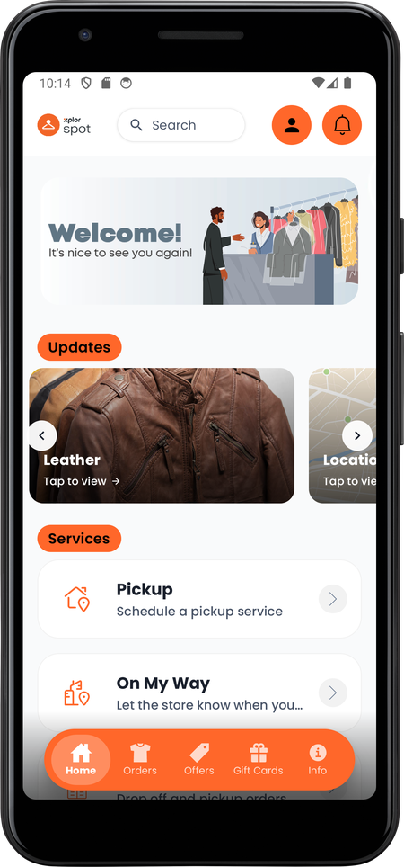 leather update card shown in the app