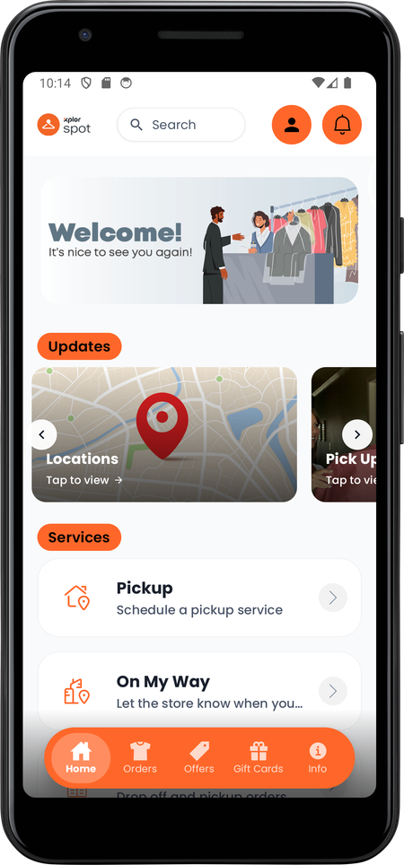 locations update card shown in the app