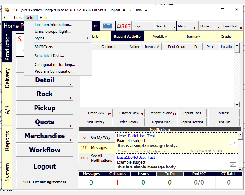 Program Configuration: Company tab, CustomerConnect Settings, CustomerConnect Profiles, profile properties