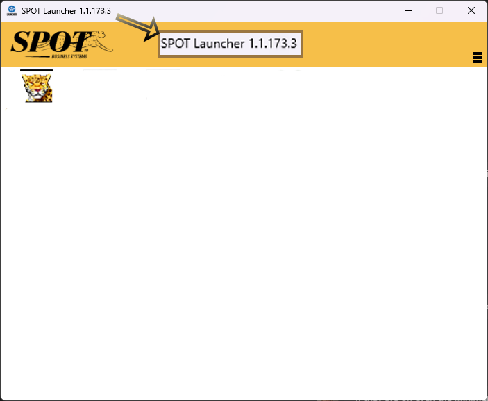 SPOT Launcher window with version 1.1.173.3 in the title bar