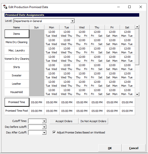 Edit Production Promised Date dialog