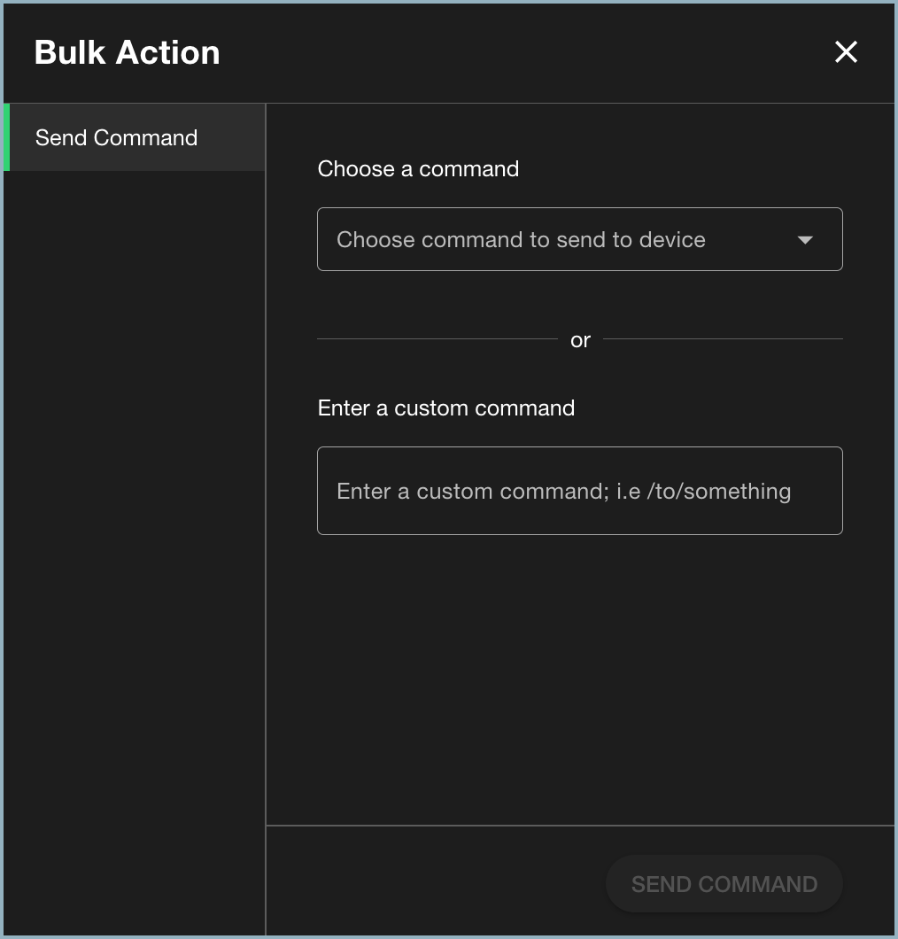 Bulk Action window