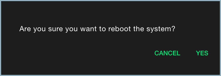 Confirm reboot message