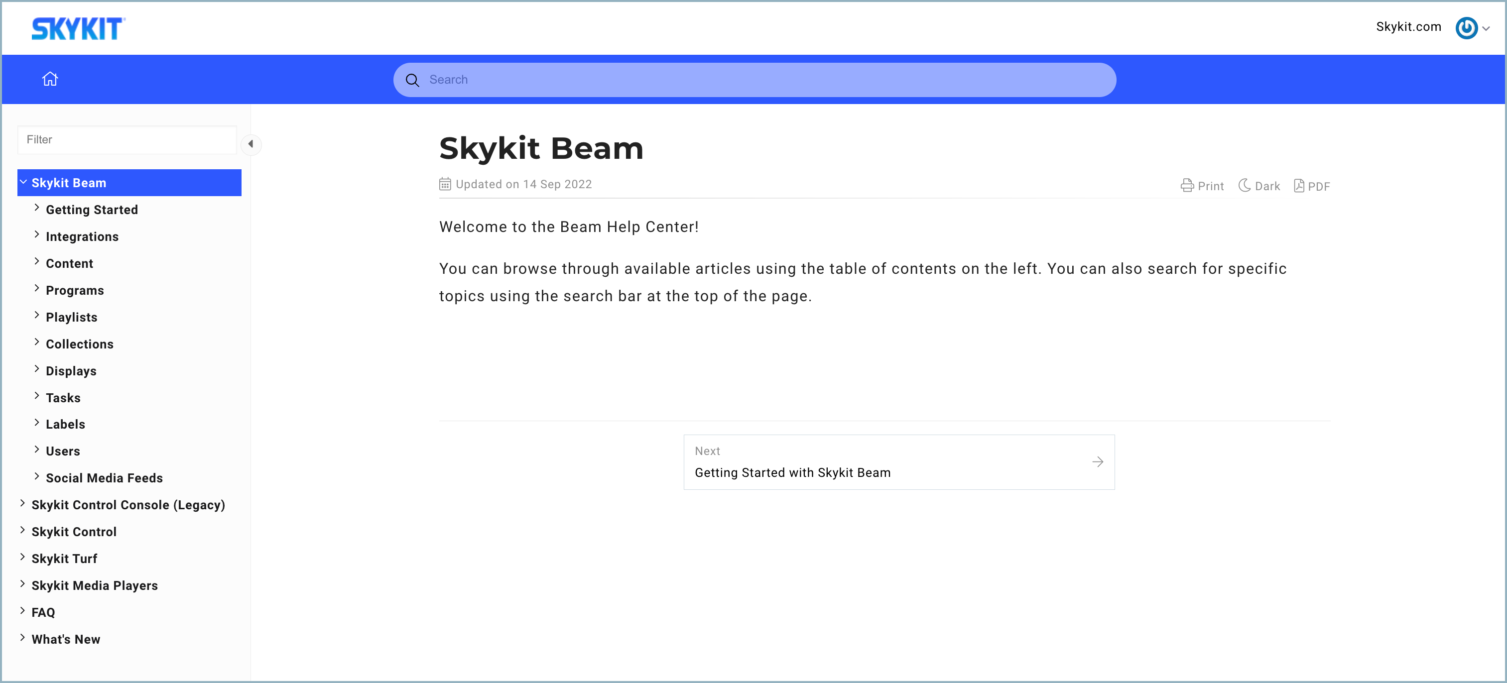 Skykit Beam category