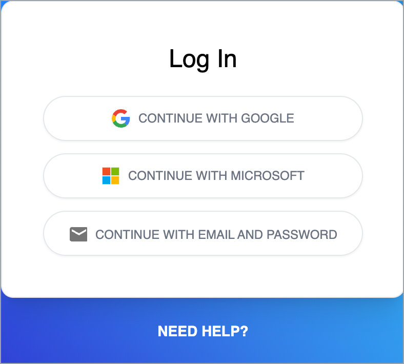 Login window