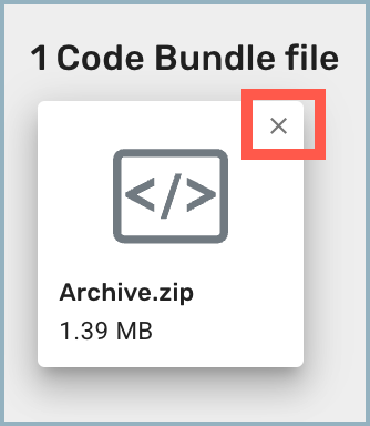 Code Bundle icon with X (exit) highlighted